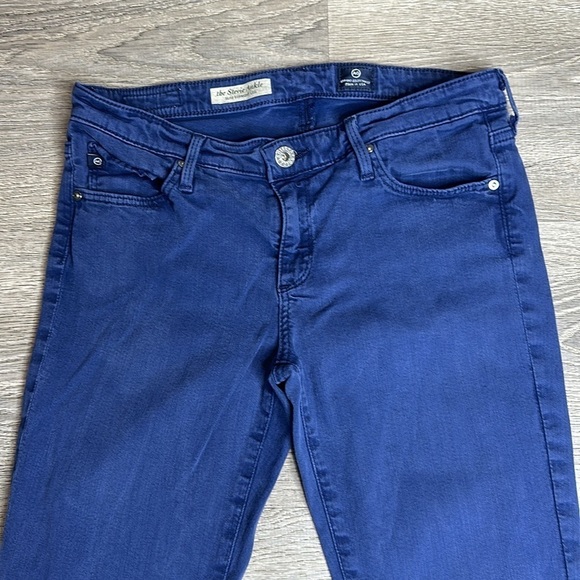 Ag Adriano Goldschmied The Stevie Ankle Slim Straight Leg Jeans Blue Sz 28R - Picture 2 of 12